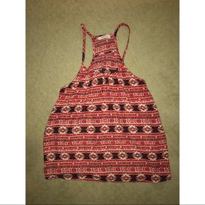 Pink and black patterned tank top